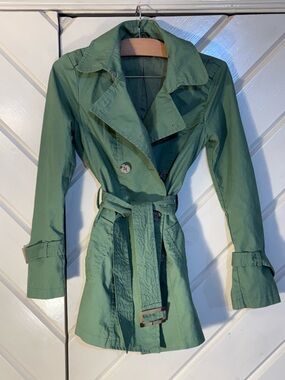 United Colors Of Benetton Olive Green Belted Trench